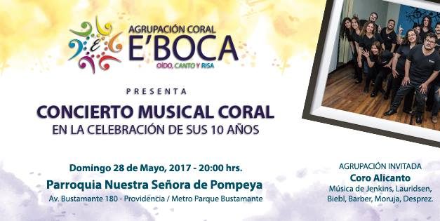 Agrupación Coral E’Boca presenta Concierto Musical Coral