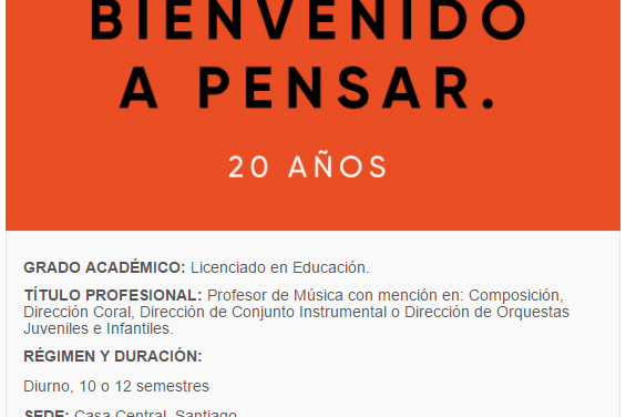 Carrera Pedagogía en Música mención Dirección Coral en Universidad Alberto Hurtado