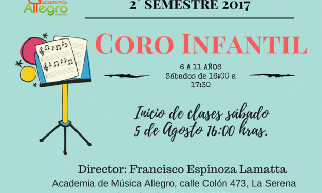 Academia Allegro abre inscripciones para integrar coro infantil