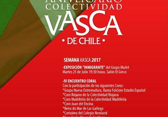 Coro Vasco de la Colectividad Vasca de Chile invita al IV Encuentro Coral