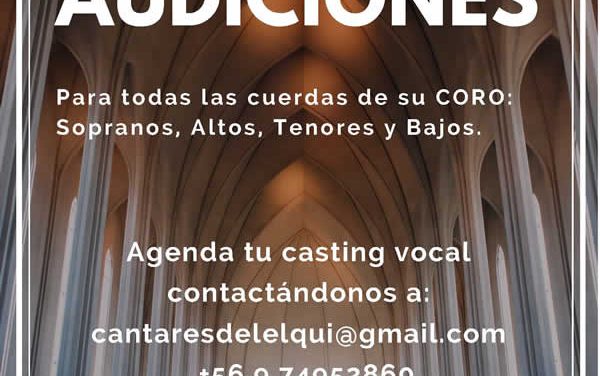 Audiciones Cantantes para Estudio Vocal Cantares Del Elqui