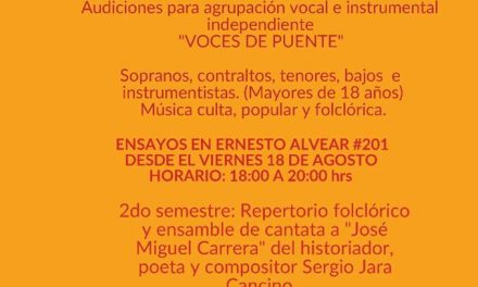 Agrupación vocal “Voces de Puente” invita a Audiciones