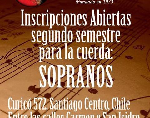 Coro Cámara W.A. Mozart abre inscripciones para cuerda de sopranos