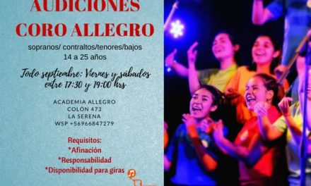 Coro Allegro llama a audiciones a jóvenes de La Serena y Coquimbo