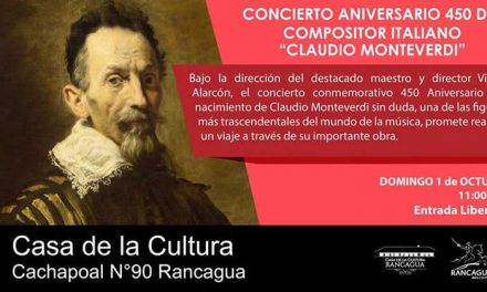 Concerto Vocale ofrecerá un concierto Aniversario 450 a Monteverdi
