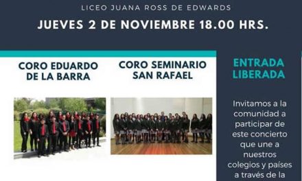 XII Versión Internacional de Concierto de Coros presenta Concierto en el Liceo Juana Ross de Edwards