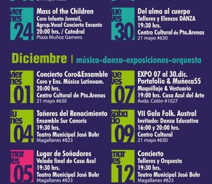 Concierto Coro y Ensamble Música Latinoamericana en Casa Azul del Arte de Punta Arenas