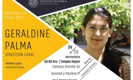 IMUC invita a Concierto de Título de Dirección Coral de Geraldine Palma