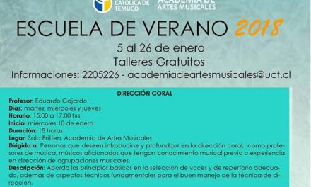 Taller gratuito de Dirección Coral en Temuco