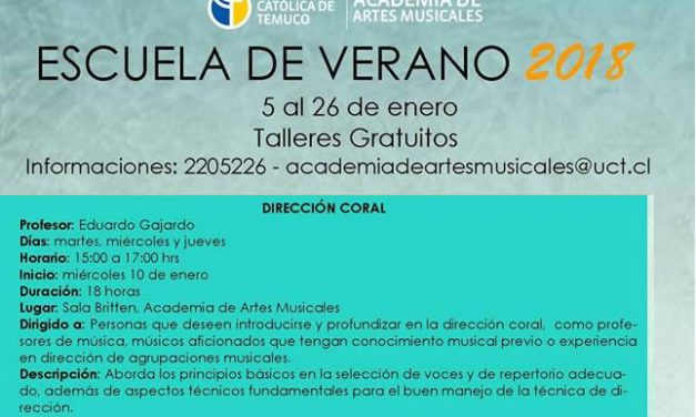 Taller gratuito de Dirección Coral en Temuco