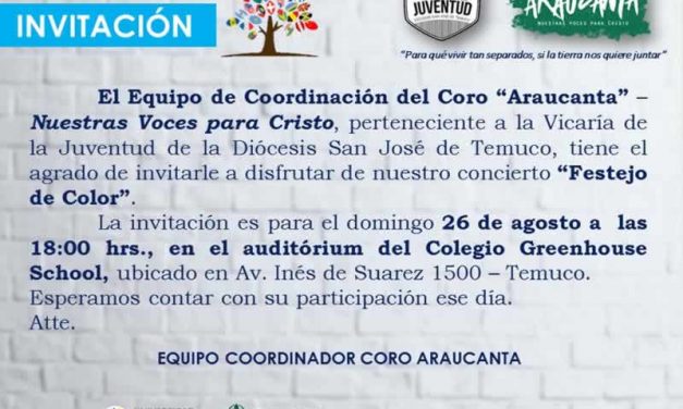 Coro Araucanta invita a Concierto “Festejo de Color”