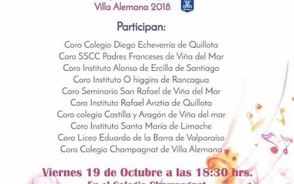Cuarto Encuentro de Coros Colegio Marista Champagnat, Villa Alemana 2018