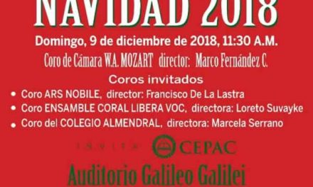 Coro de Cámara W. A. Mozart invita a Concierto Coral de Navidad 2018