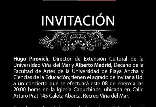 Conjunto de Madrigalista de la UPLACED y Conjunto Barroco de la UVM invitan a Concierto en Viña del Mar