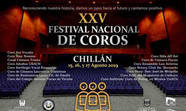 Confirmados coros que participarán en el XXV Festival Nacional de Coros – Chillán 2019