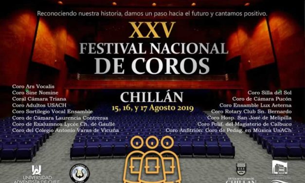 Confirmados coros que participarán en el XXV Festival Nacional de Coros – Chillán 2019