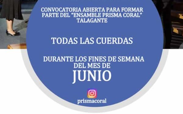 Abierta Audiciones todas las cuerdas para integrar Ensamble Prisma Coral