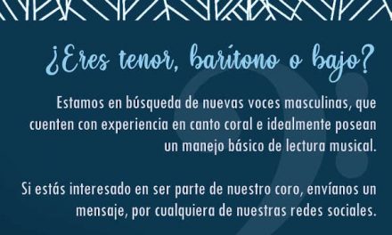 Coro Ars Vocalis llama a audiciones 2020 para voces masculinas