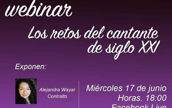 Centro Cultural UPB invita a Webinar “Los retos del cantante del siglo XXI”