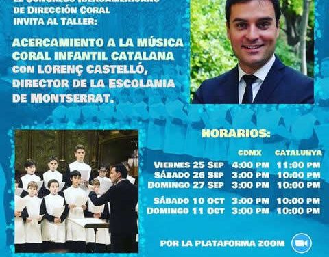 El Congreso Iberoamericano de Dirección Coral invita al Taller: Acercamiento a la música coral infantil Catalana