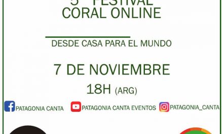 Patagonia Canta OnLine invita a su quinto concierto, noviembre 2020