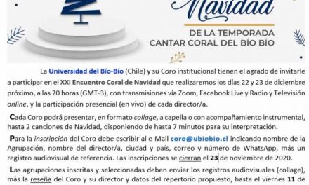 Abierta Convocatoria XXI Encuentro Coral de Navidad de la Temporada Cantar Coral del Bío-Bío