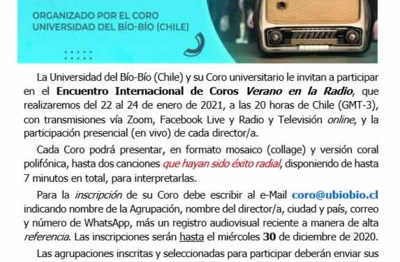 Abierta Convocatoria Encuentro Internacional de Coros Verano en la Radio