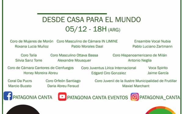 Patagonia Canta OnLine invita a su octavo concierto, cierre de temporada 2020